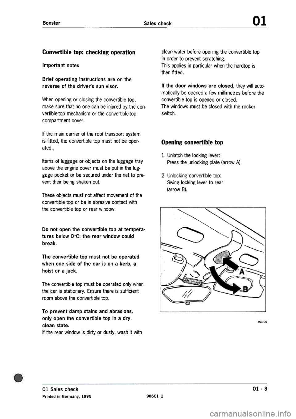 PORSCHE 986 BOXSTER 1997  Workshop Manual 