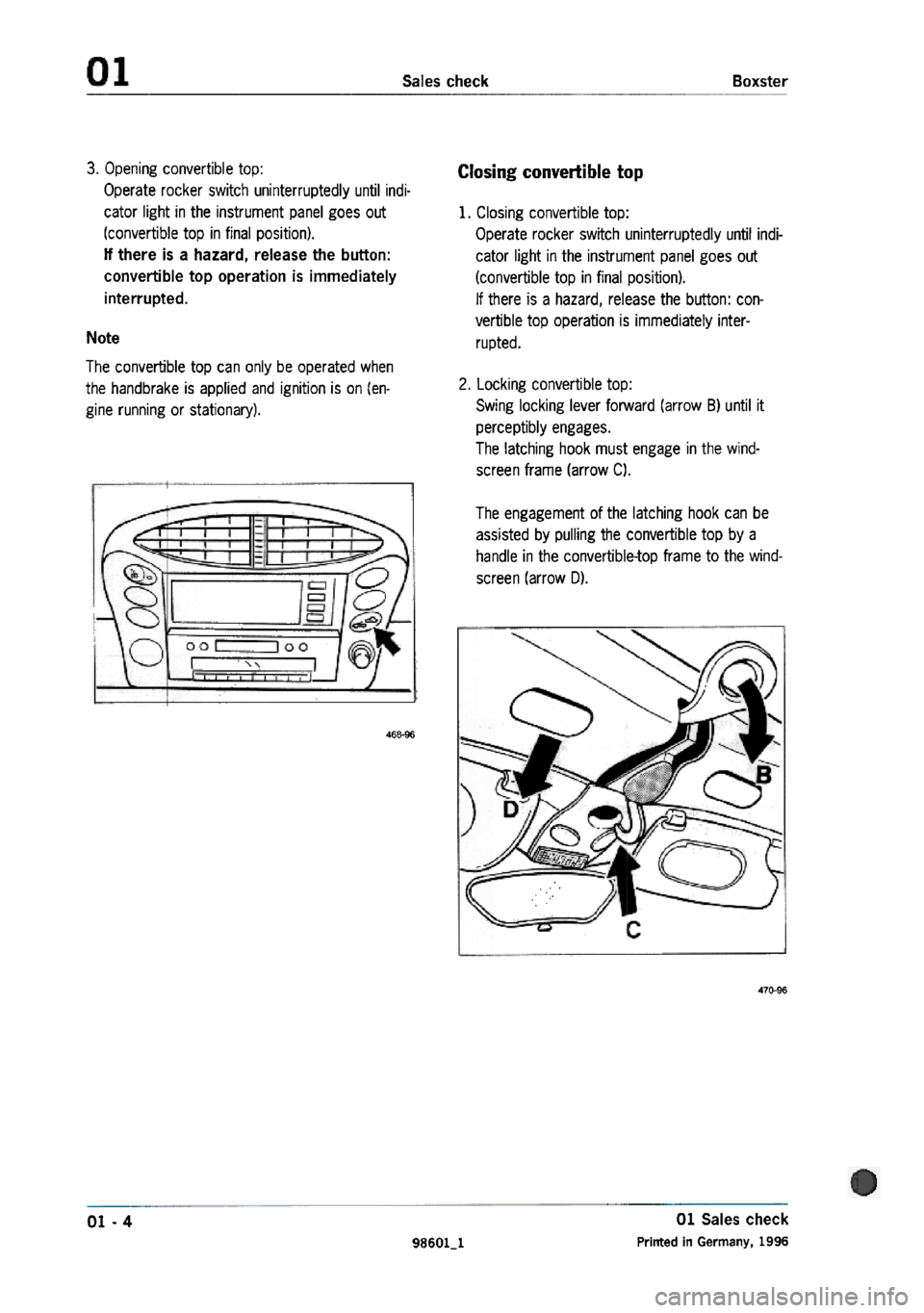PORSCHE 986 BOXSTER 1997  Workshop Manual 