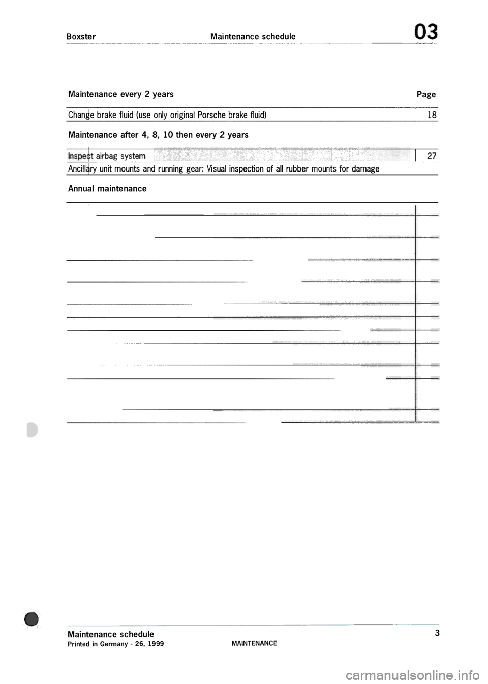 PORSCHE 986 BOXSTER 1997  Workshop Manual 