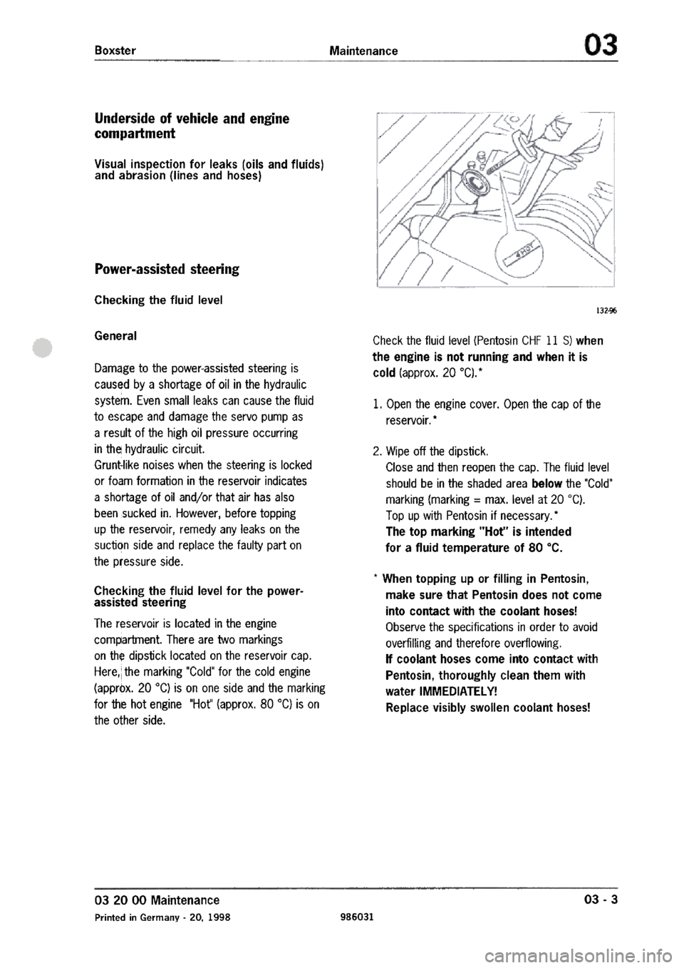 PORSCHE 986 BOXSTER 1997  Workshop Manual 