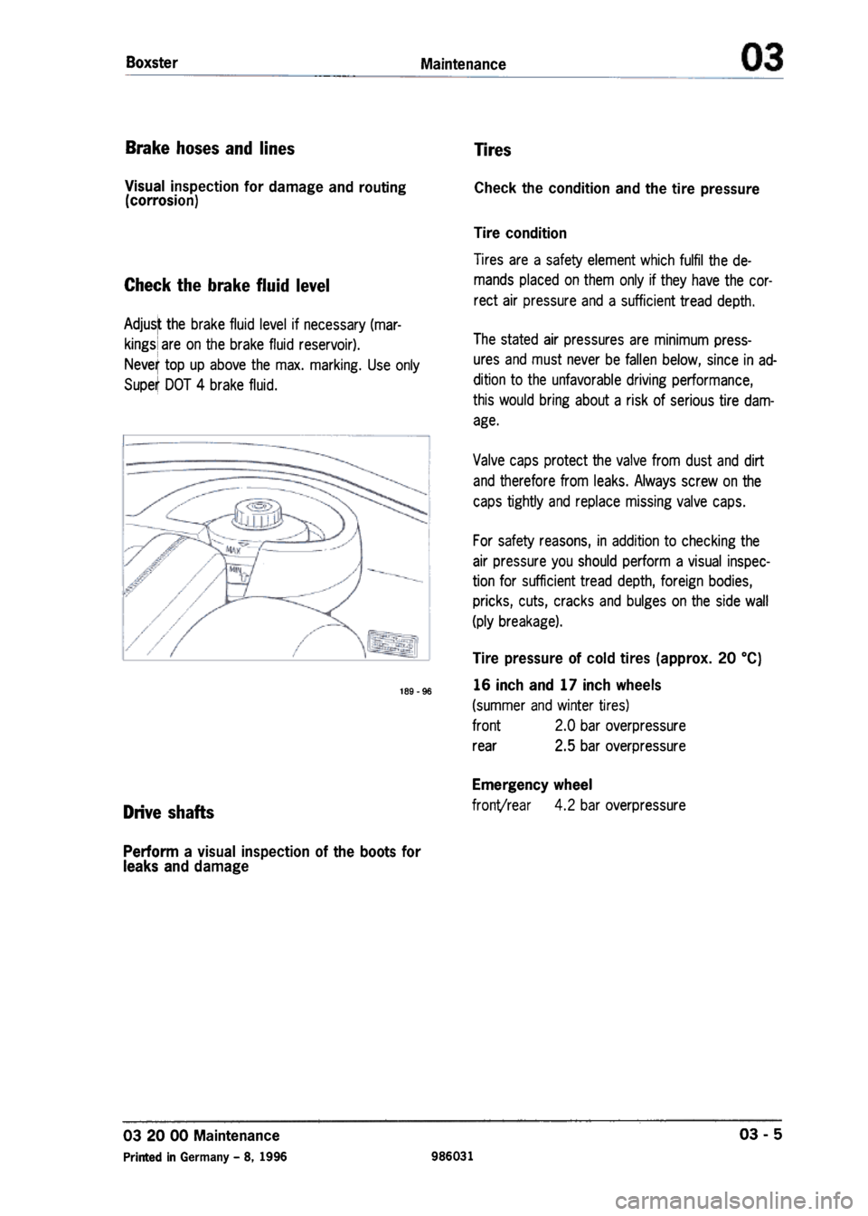 PORSCHE 986 BOXSTER 1997  Workshop Manual 