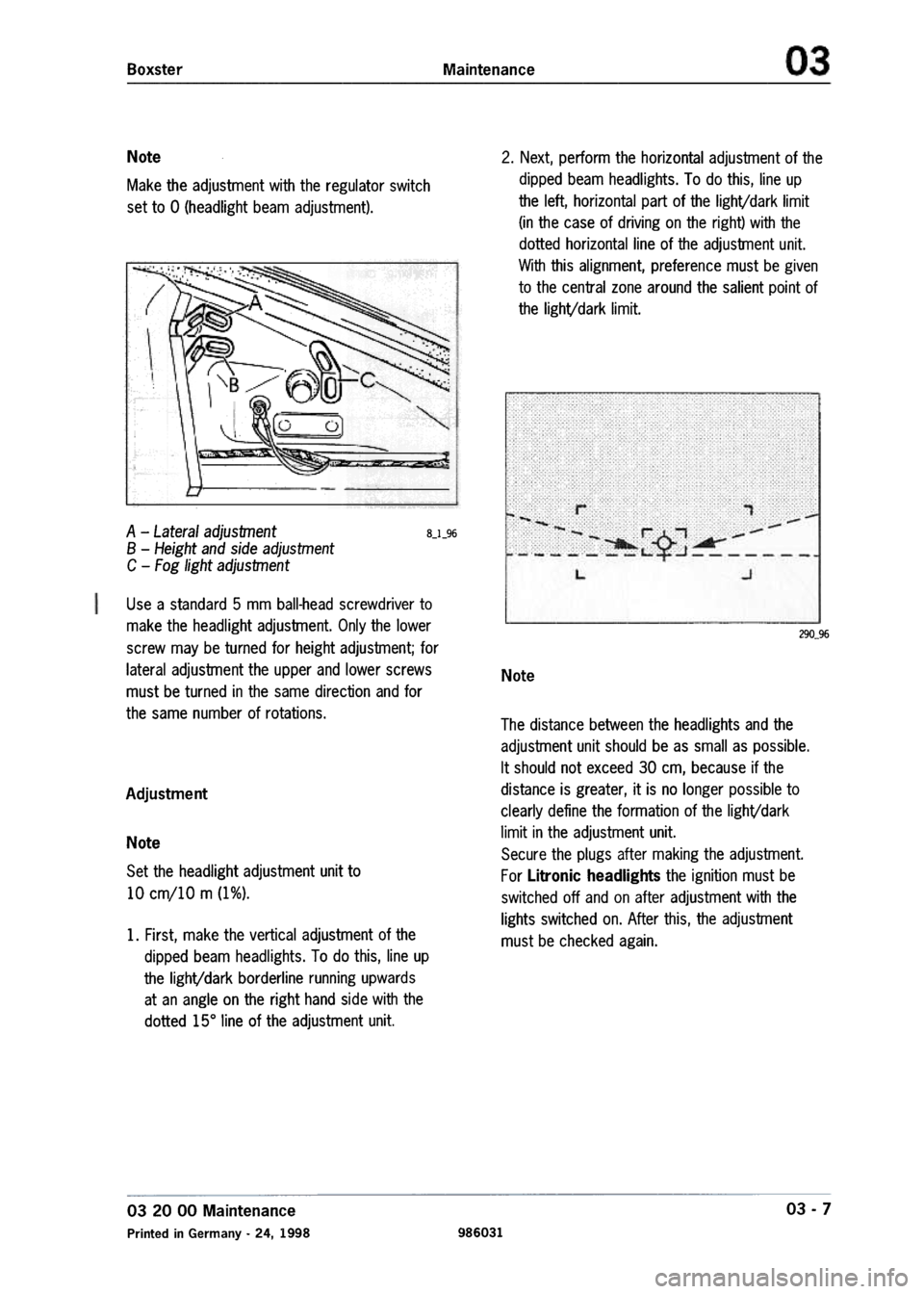 PORSCHE 986 BOXSTER 1997  Workshop Manual 