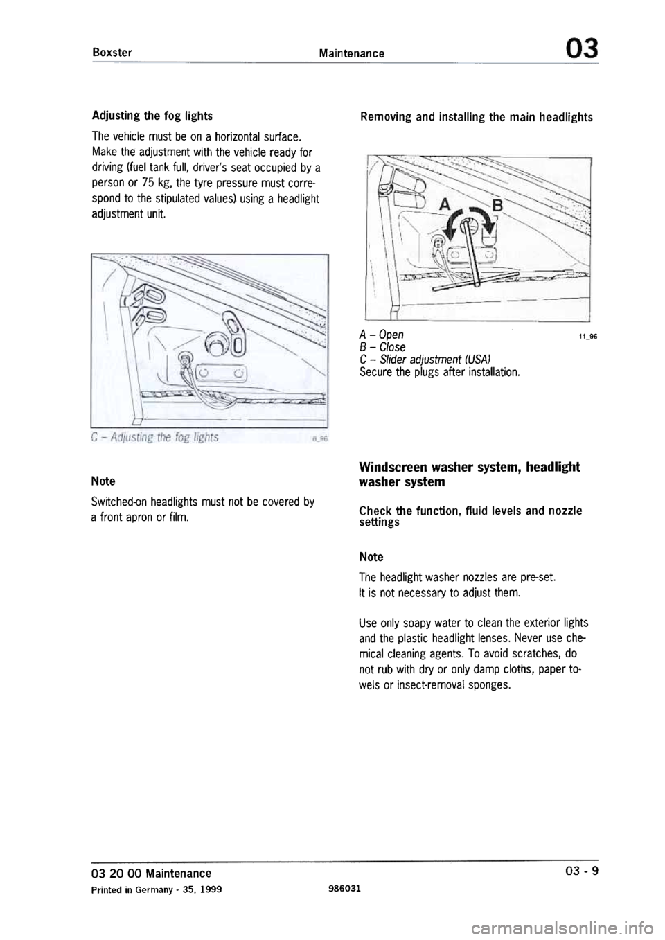 PORSCHE 986 BOXSTER 1997  Workshop Manual 