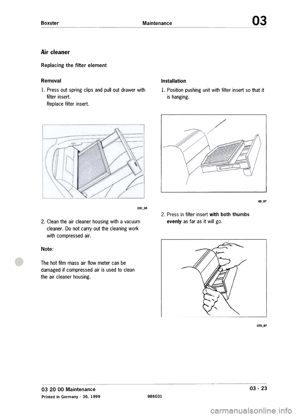 PORSCHE 986 BOXSTER 1997  Workshop Manual 