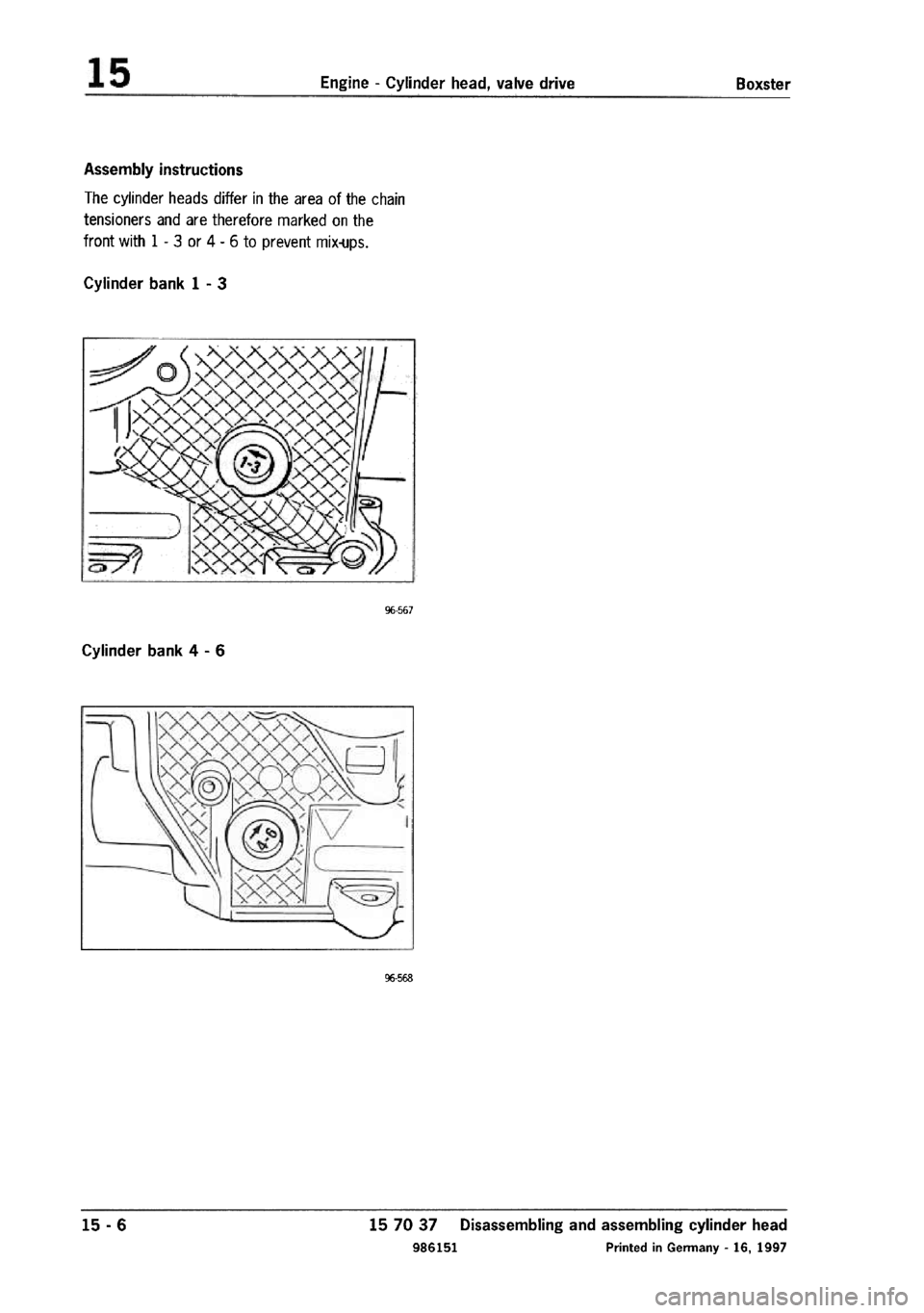 PORSCHE 986 BOXSTER 1997  Workshop Manual 