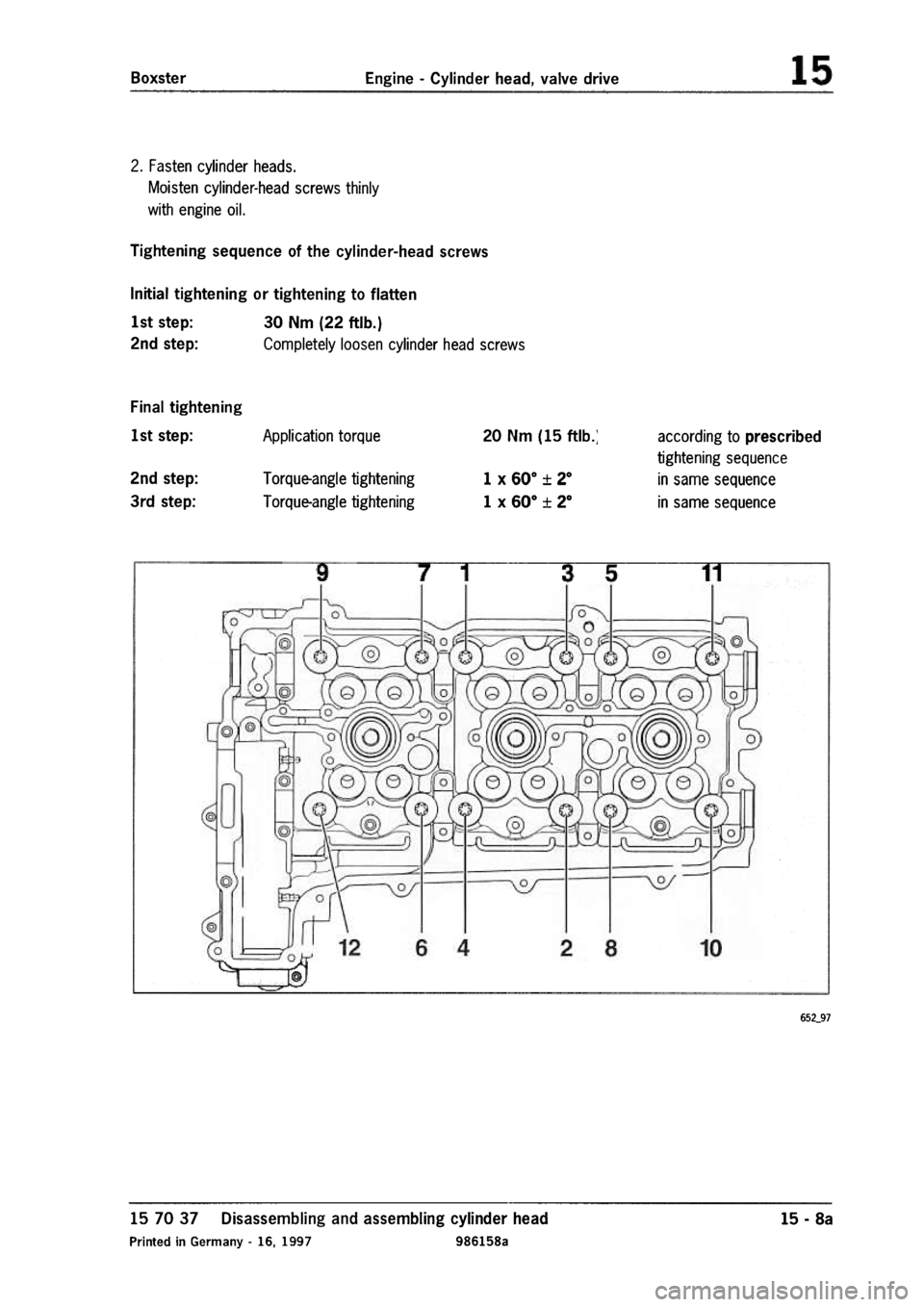 PORSCHE 986 BOXSTER 1997  Workshop Manual 