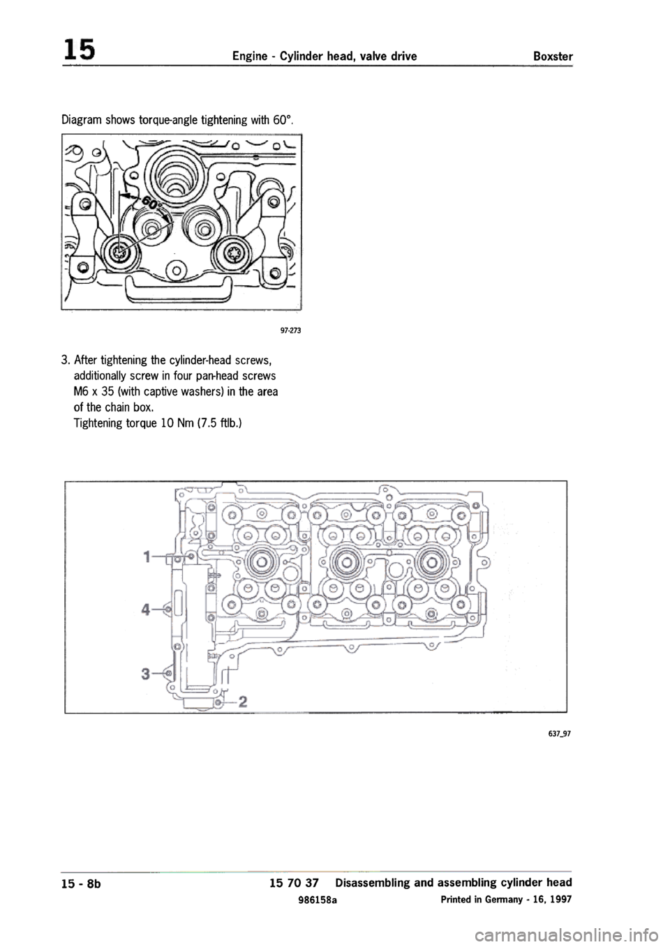PORSCHE 986 BOXSTER 1997  Workshop Manual 