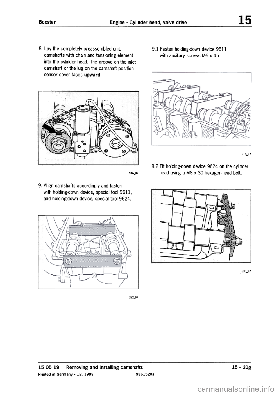 PORSCHE 986 BOXSTER 1997  Workshop Manual 