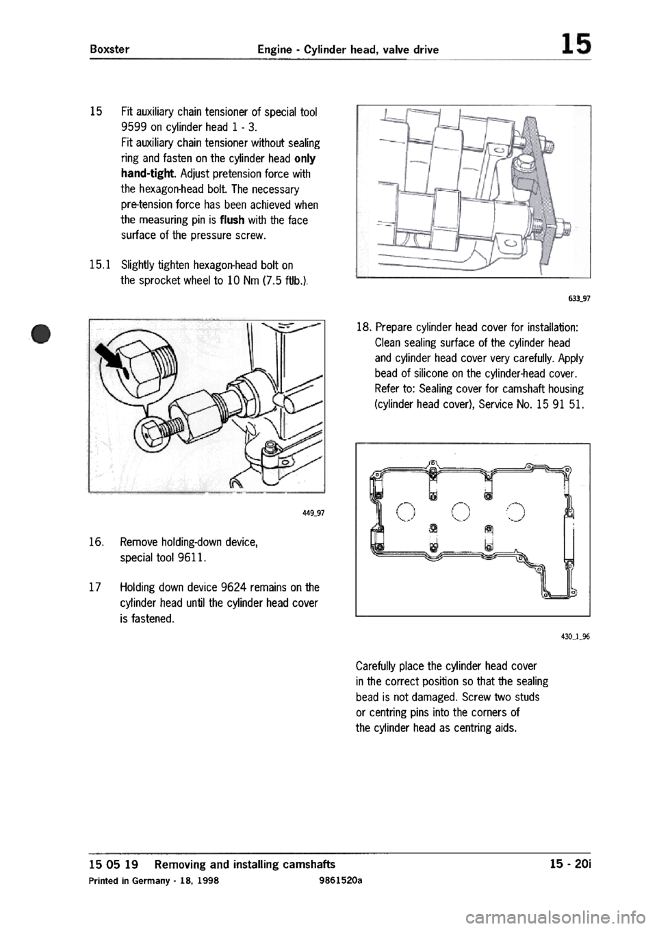 PORSCHE 986 BOXSTER 1997  Workshop Manual 