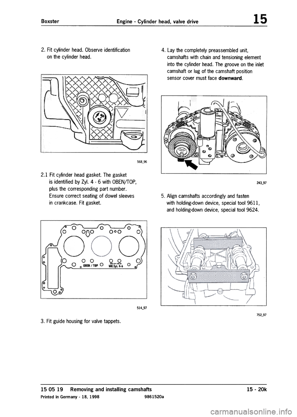 PORSCHE 986 BOXSTER 1997  Workshop Manual 
