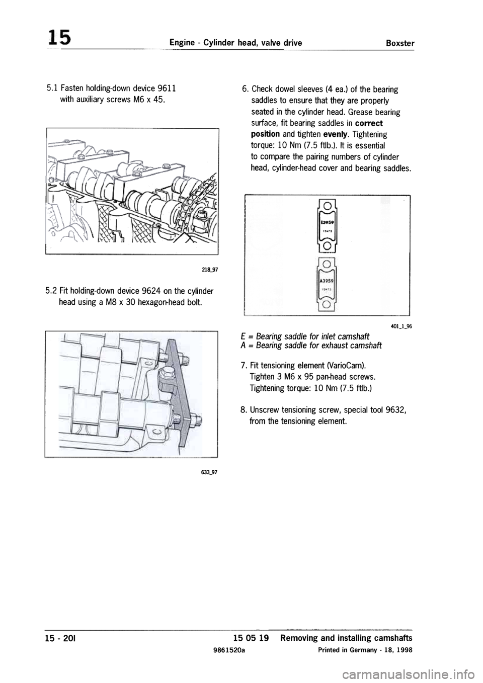 PORSCHE 986 BOXSTER 1997  Workshop Manual 