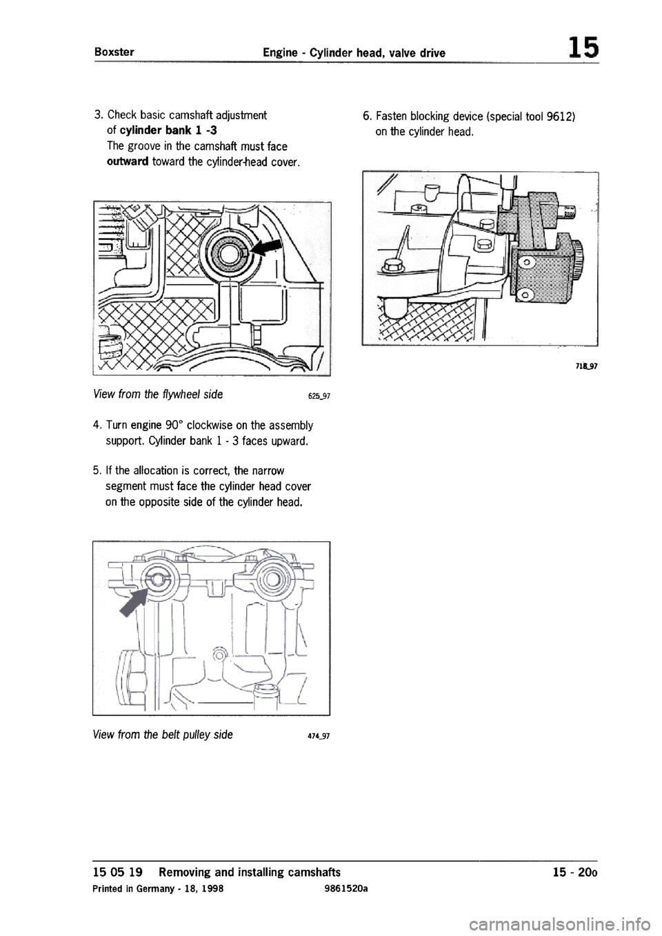 PORSCHE 986 BOXSTER 1997  Workshop Manual 
