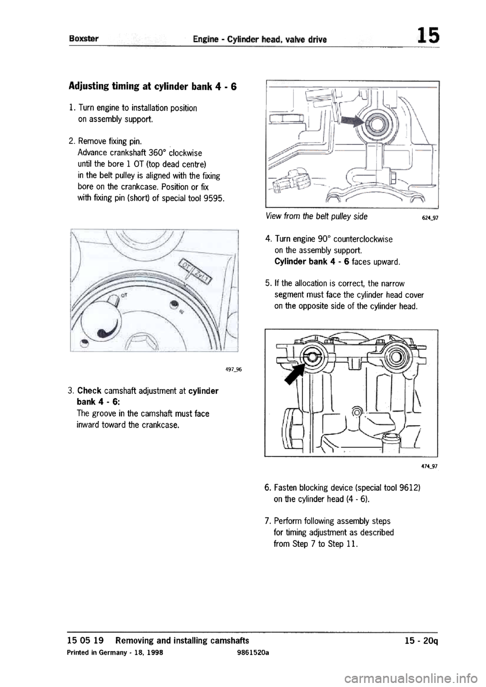 PORSCHE 986 BOXSTER 1997  Workshop Manual 