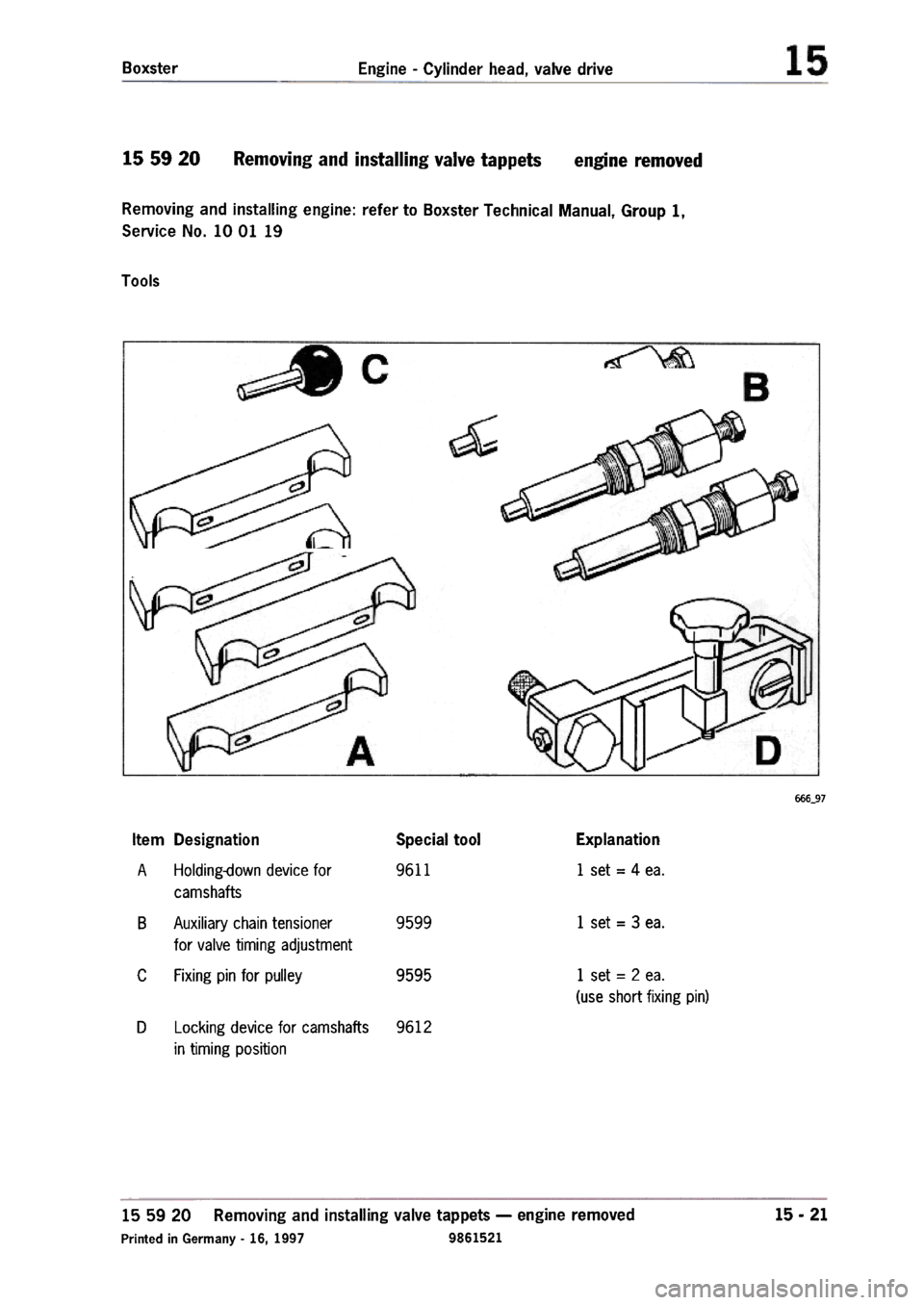 PORSCHE 986 BOXSTER 1997  Workshop Manual 