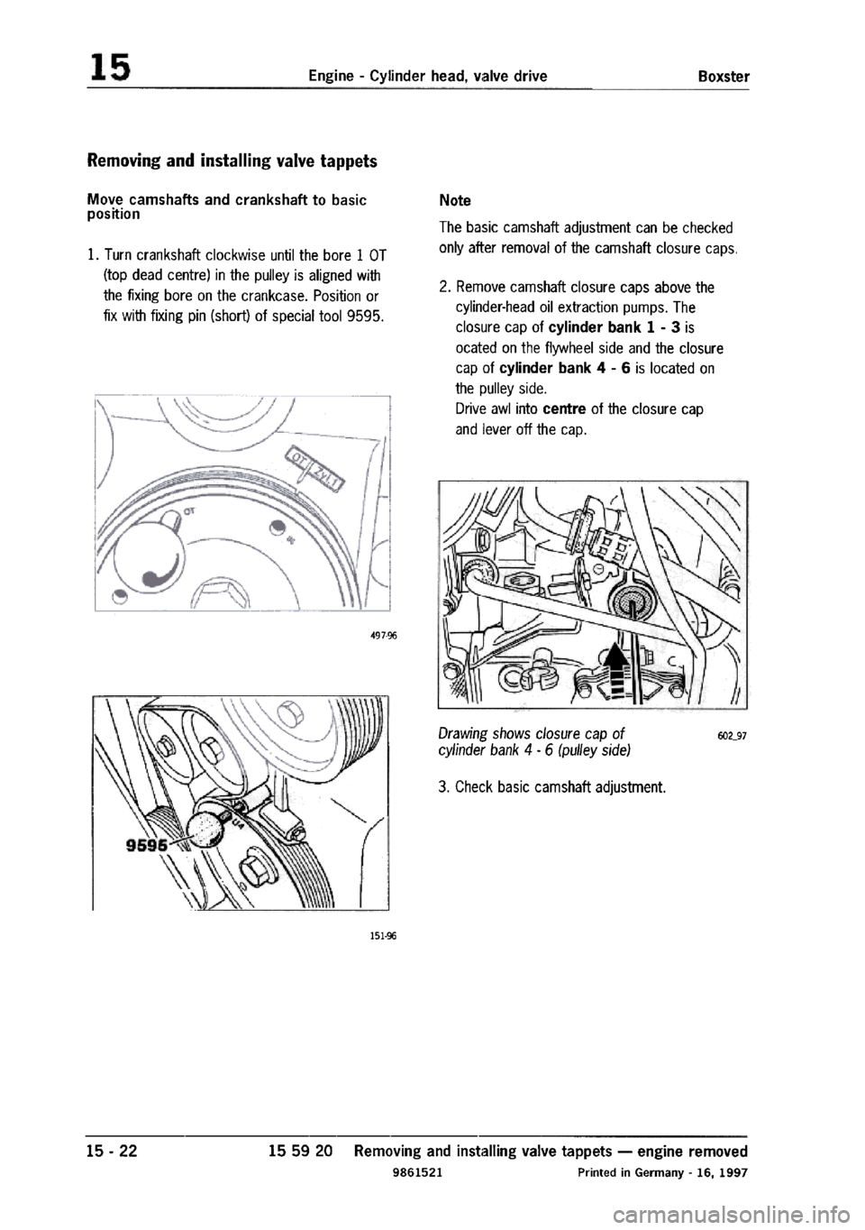PORSCHE 986 BOXSTER 1997  Workshop Manual 