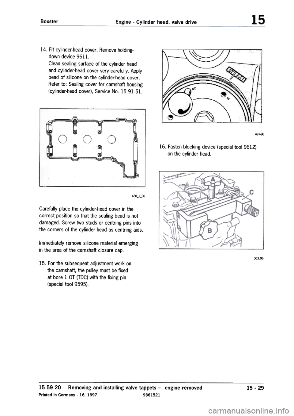 PORSCHE 986 BOXSTER 1997 Workshop Manual PORSCHE 986 BOXSTER 1997 Workshop Manual