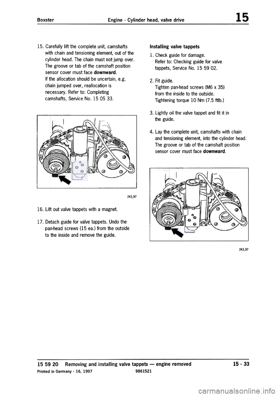 PORSCHE 986 BOXSTER 1997  Workshop Manual 