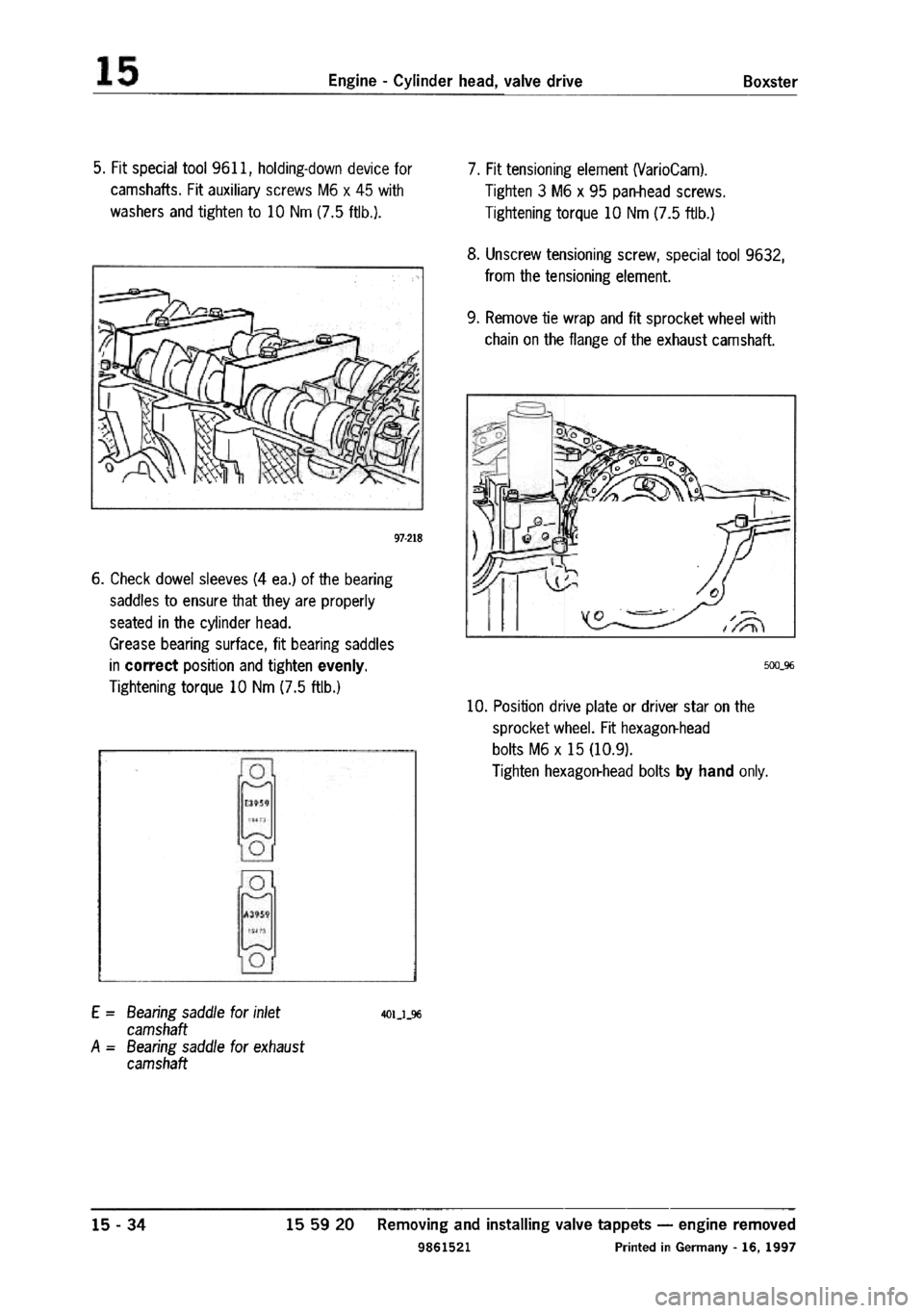 PORSCHE 986 BOXSTER 1997  Workshop Manual 