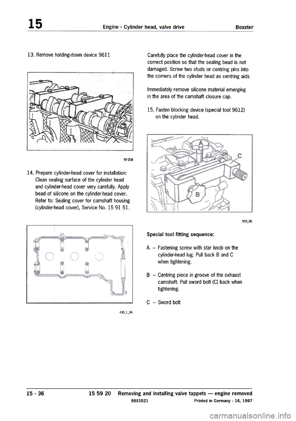 PORSCHE 986 BOXSTER 1997  Workshop Manual 