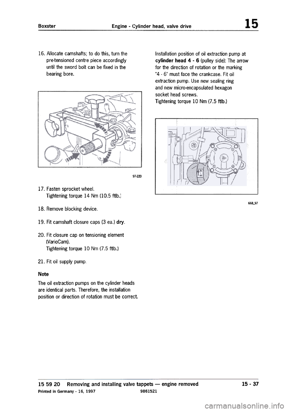 PORSCHE 986 BOXSTER 1997  Workshop Manual 