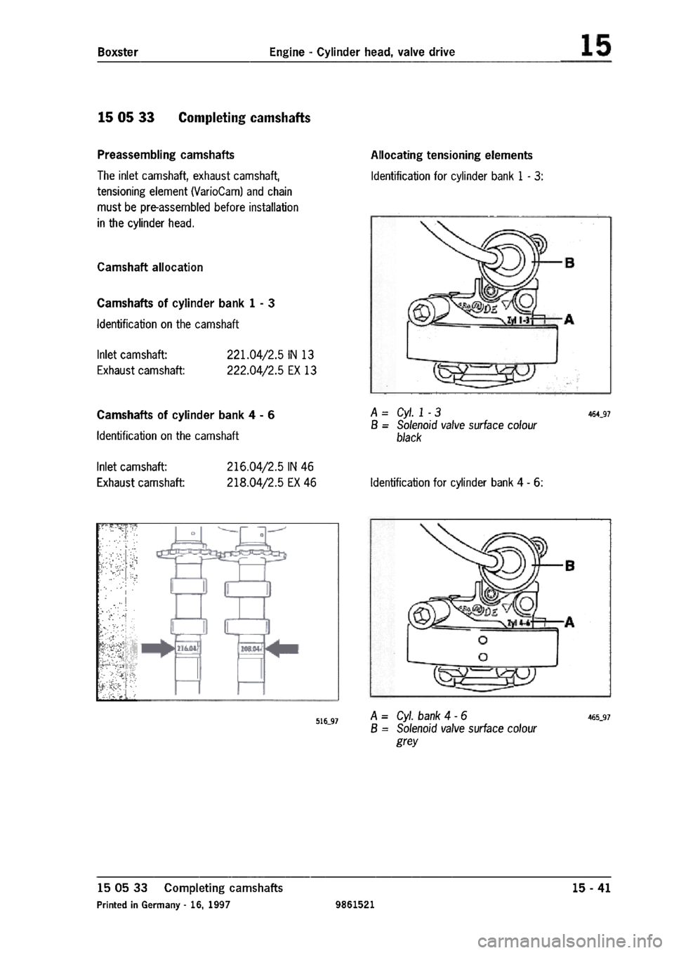 PORSCHE 986 BOXSTER 1997  Workshop Manual 
