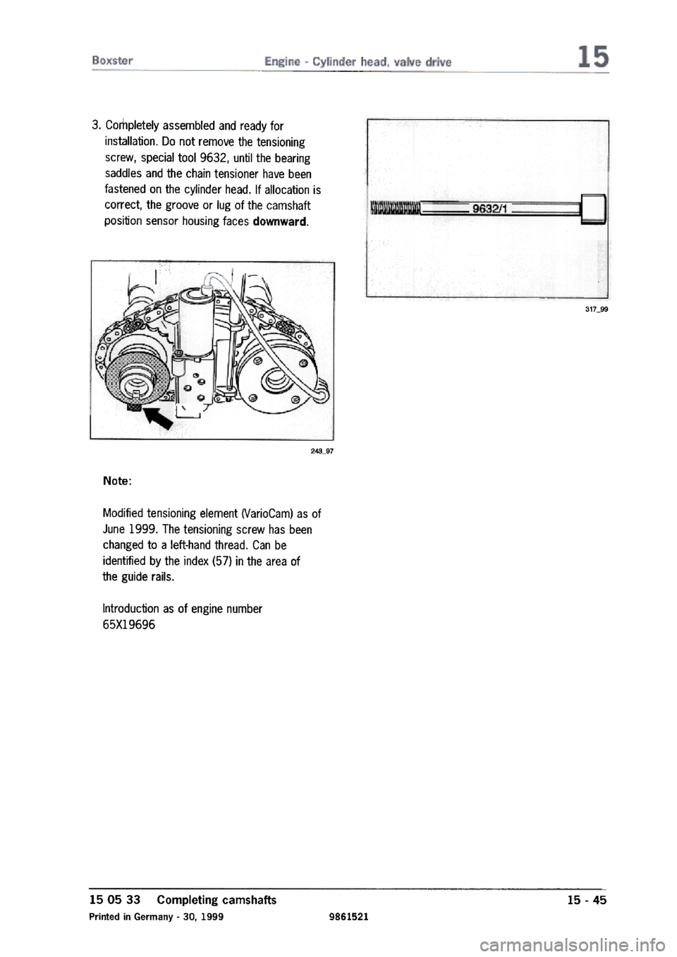 PORSCHE 986 BOXSTER 1997  Workshop Manual 