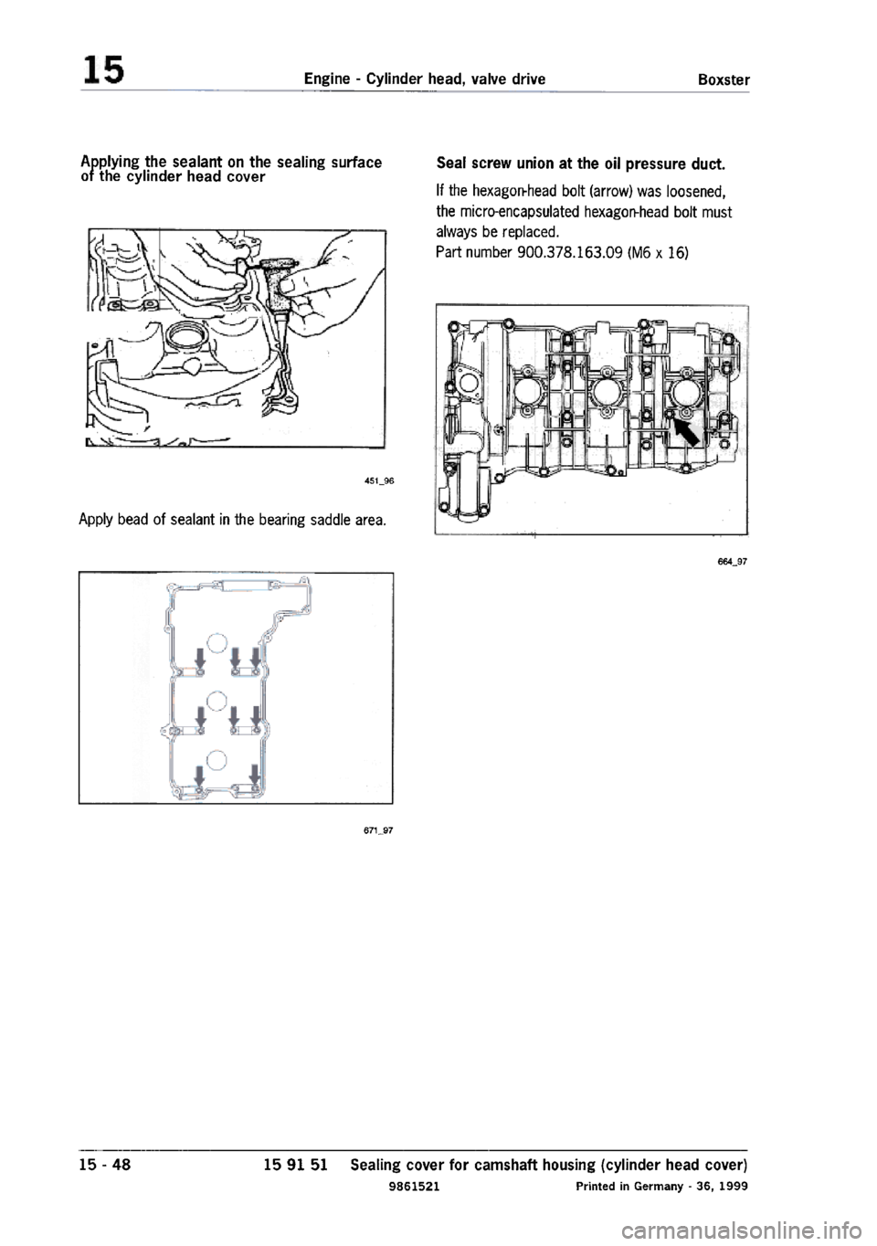 PORSCHE 986 BOXSTER 1997  Workshop Manual 
