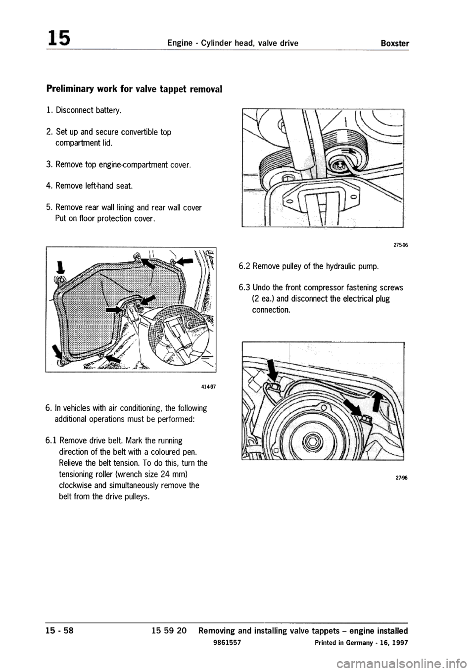 PORSCHE 986 BOXSTER 1997  Workshop Manual 