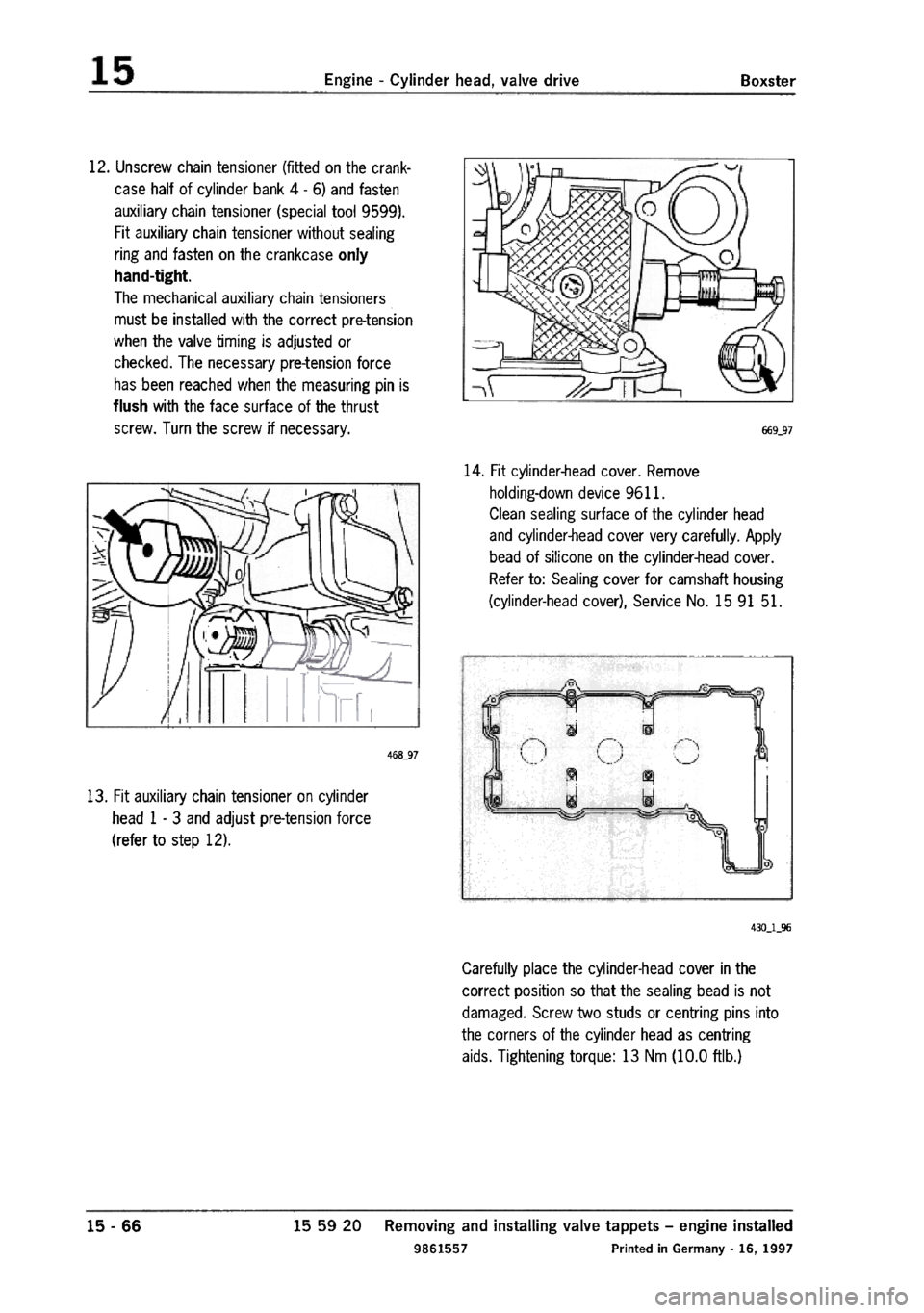 PORSCHE 986 BOXSTER 1997  Workshop Manual 