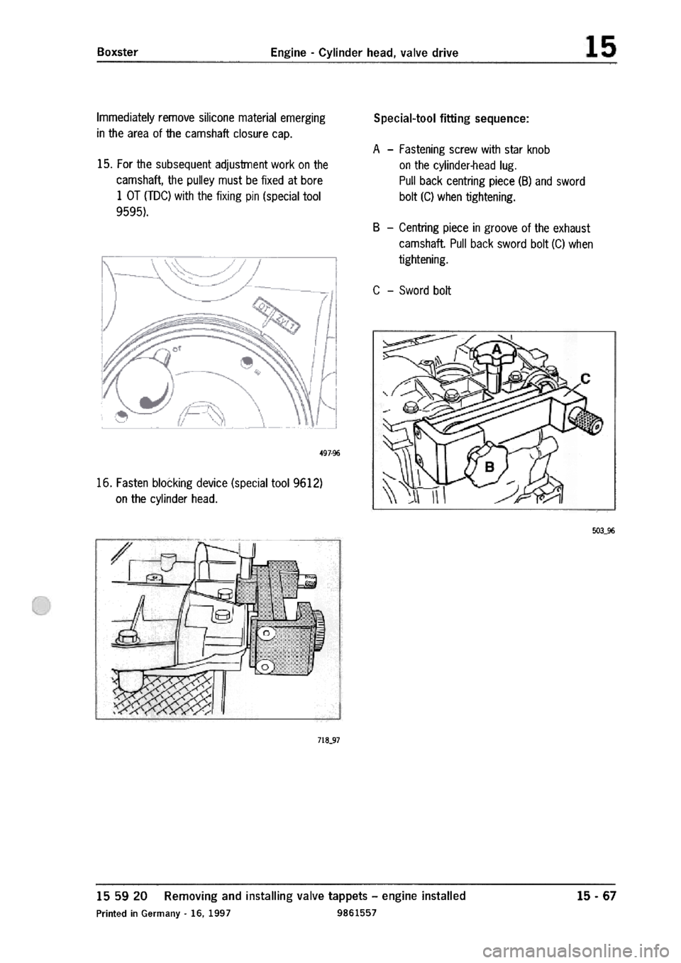 PORSCHE 986 BOXSTER 1997  Workshop Manual 