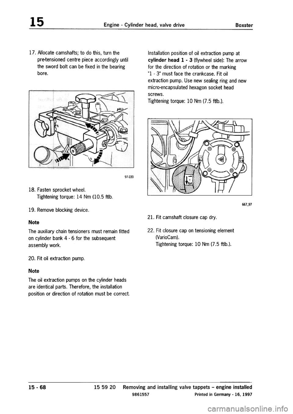 PORSCHE 986 BOXSTER 1997  Workshop Manual 