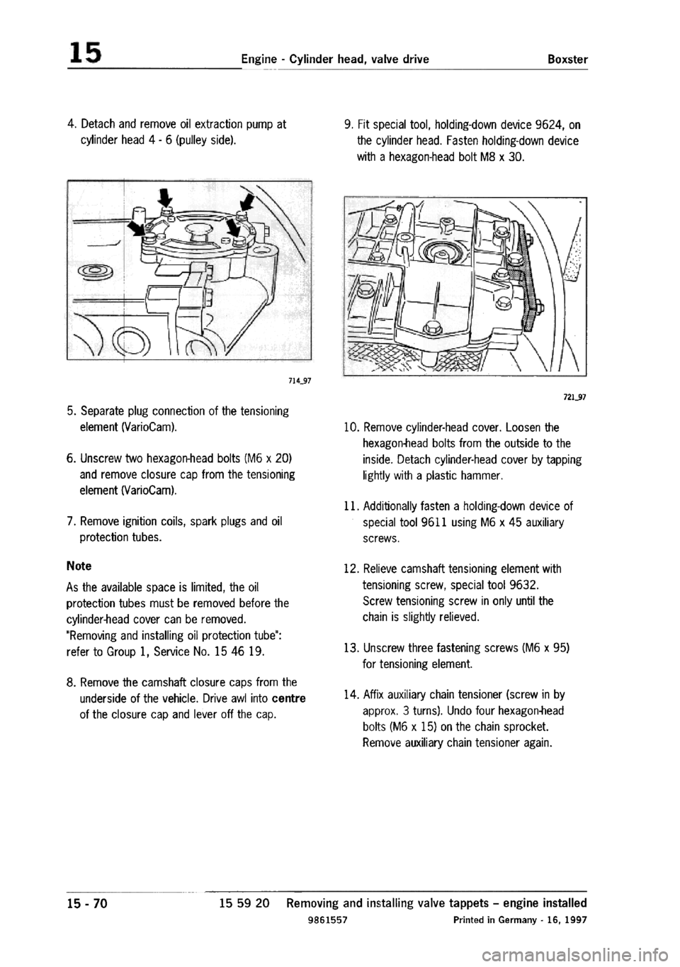 PORSCHE 986 BOXSTER 1997  Workshop Manual 