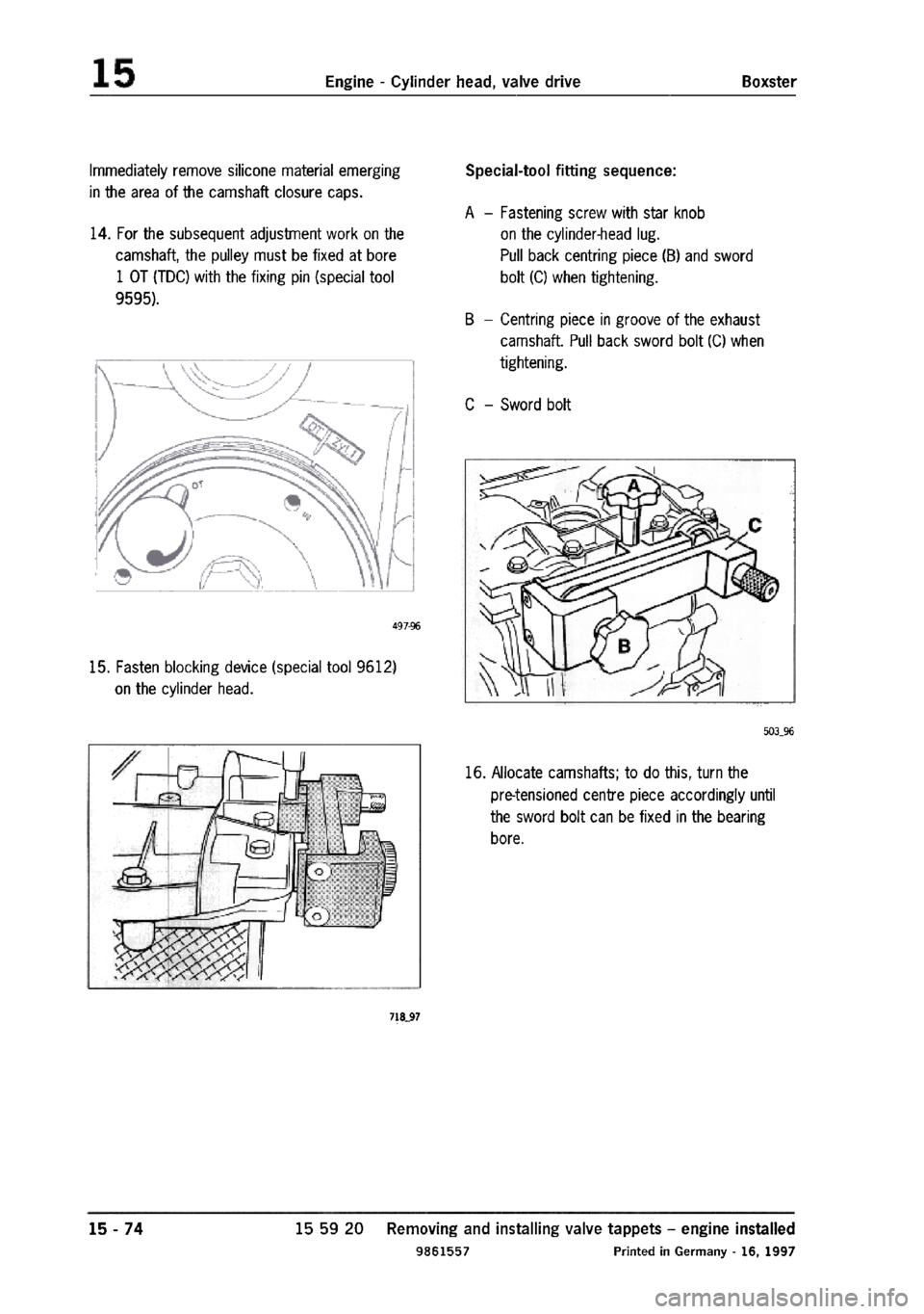 PORSCHE 986 BOXSTER 1997  Workshop Manual 