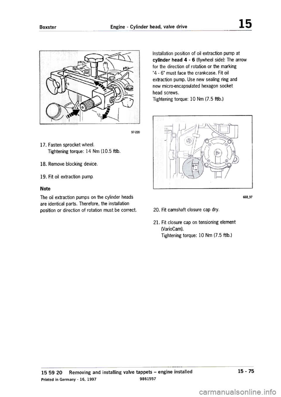 PORSCHE 986 BOXSTER 1997  Workshop Manual 