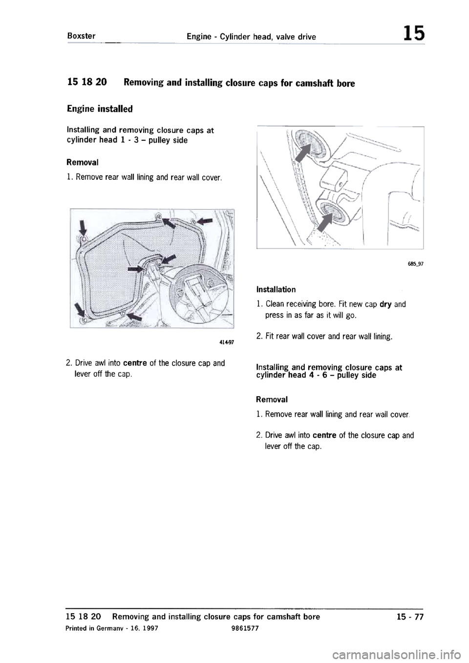 PORSCHE 986 BOXSTER 1997  Workshop Manual 