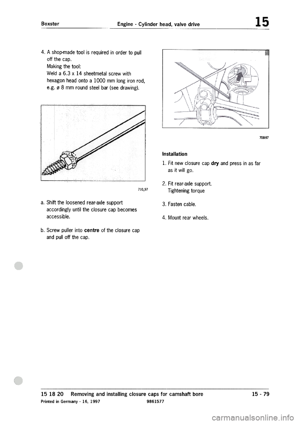 PORSCHE 986 BOXSTER 1997  Workshop Manual 