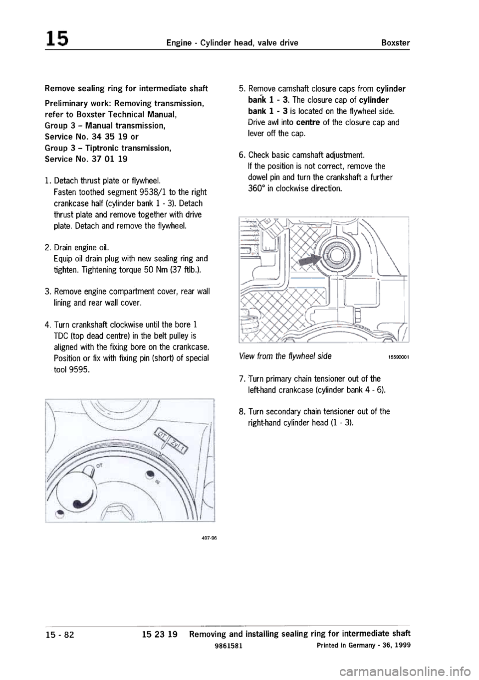 PORSCHE 986 BOXSTER 1997  Workshop Manual 