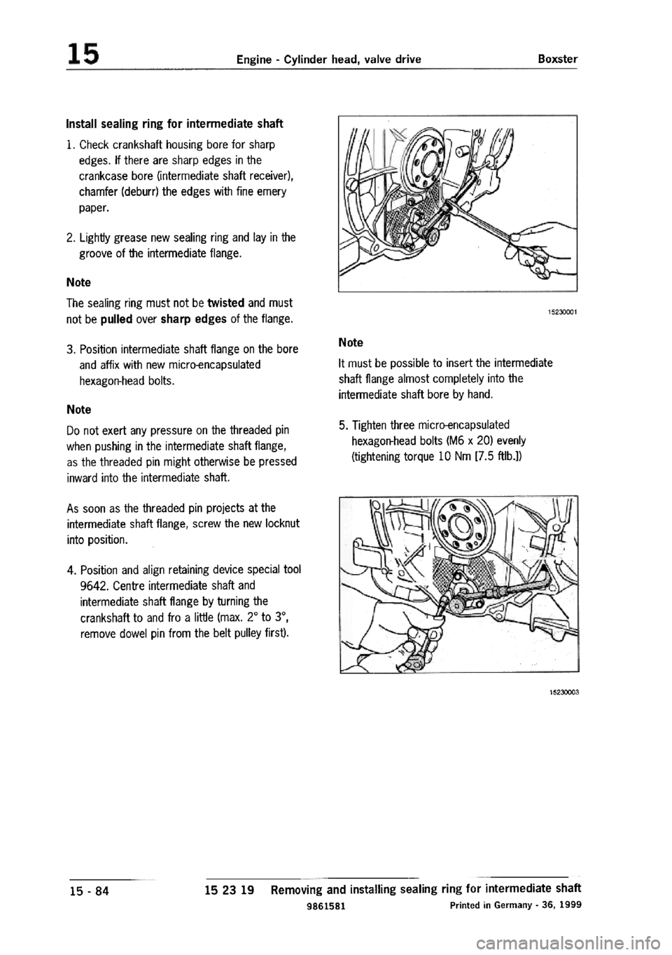 PORSCHE 986 BOXSTER 1997  Workshop Manual 