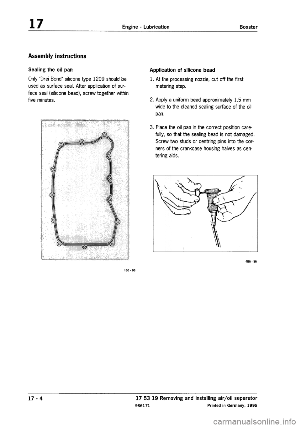 PORSCHE 986 BOXSTER 1997  Workshop Manual 