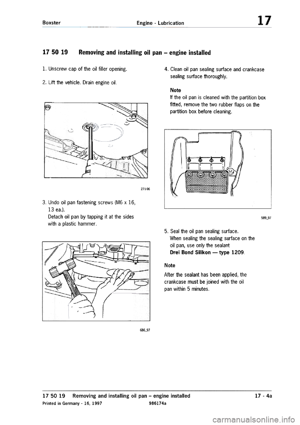 PORSCHE 986 BOXSTER 1997  Workshop Manual 