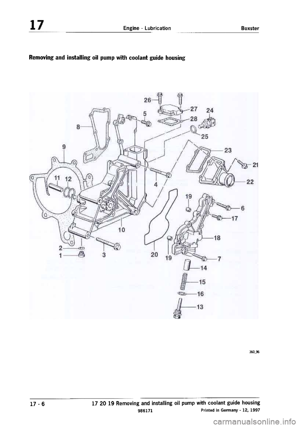 PORSCHE 986 BOXSTER 1997  Workshop Manual 