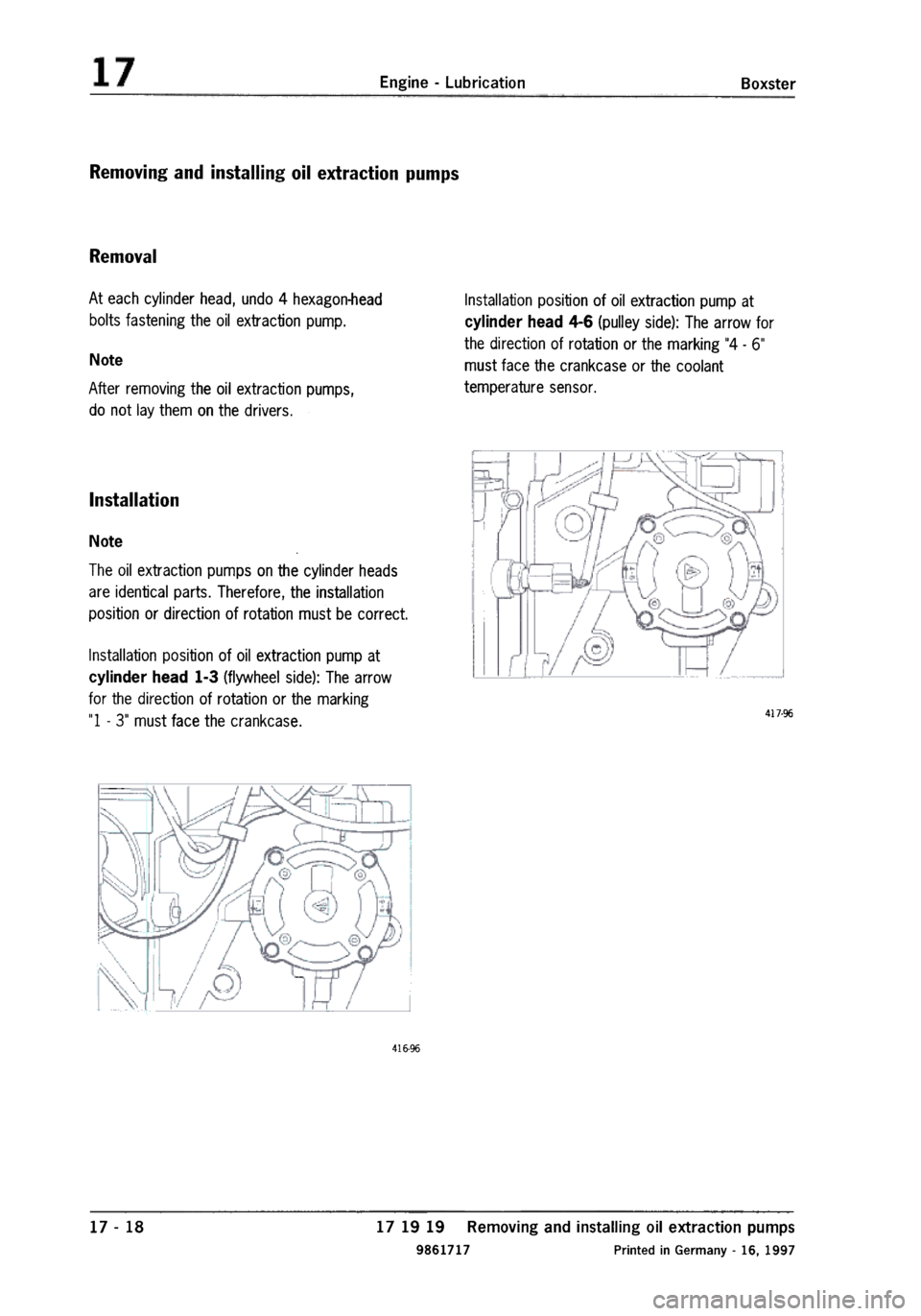 PORSCHE 986 BOXSTER 1997  Workshop Manual 
