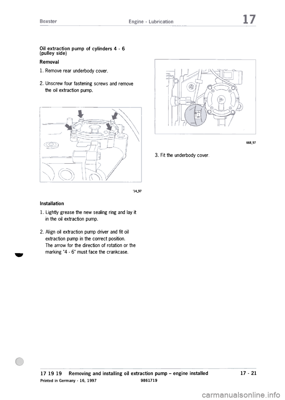 PORSCHE 986 BOXSTER 1997  Workshop Manual 