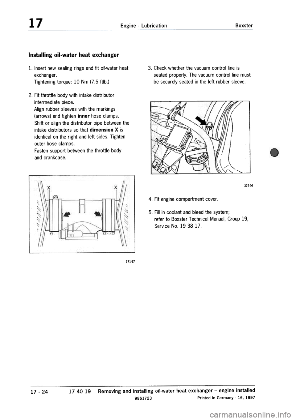 PORSCHE 986 BOXSTER 1997  Workshop Manual 