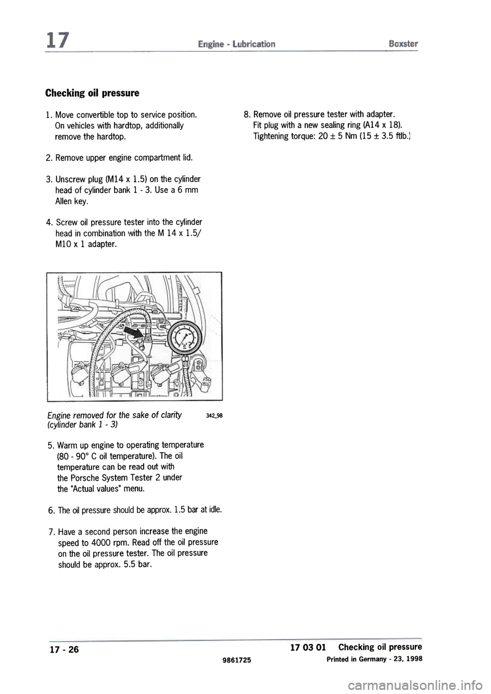 PORSCHE 986 BOXSTER 1997  Workshop Manual 