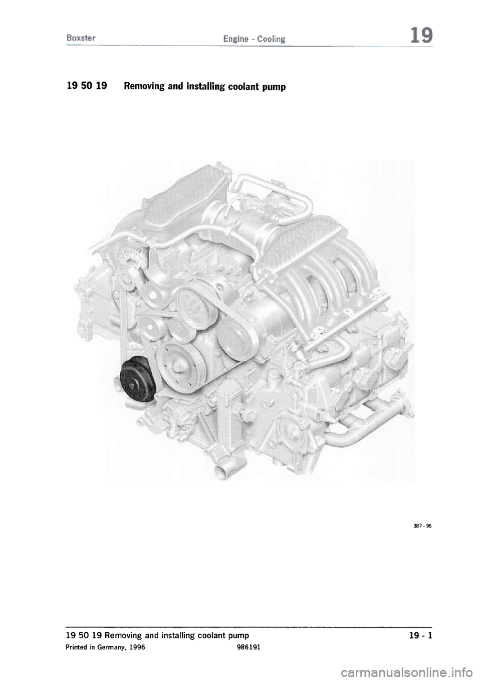 PORSCHE 986 BOXSTER 1997  Workshop Manual 