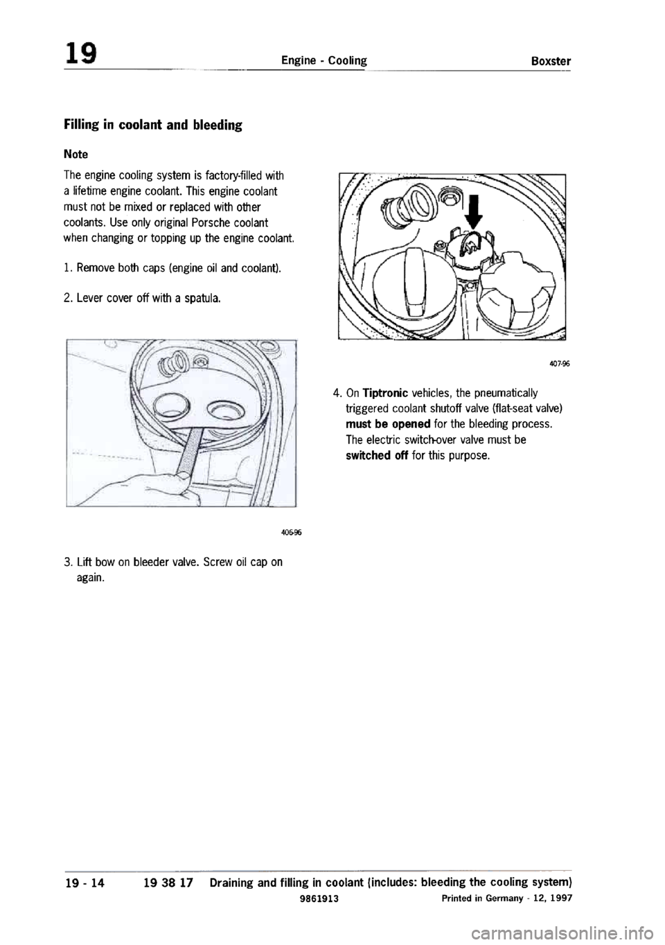 PORSCHE 986 BOXSTER 1997  Workshop Manual 