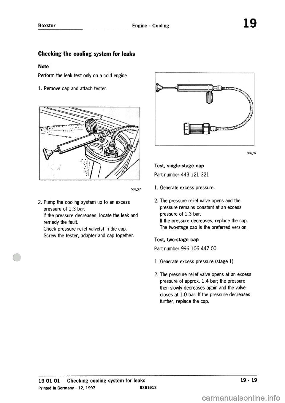 PORSCHE 986 BOXSTER 1997  Workshop Manual 