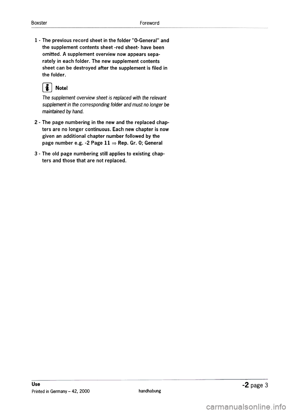 PORSCHE 986 BOXSTER 1997  Workshop Manual 
