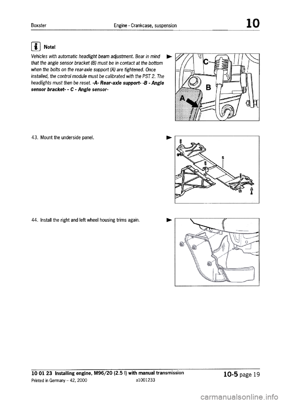 PORSCHE 986 BOXSTER 1997 Workshop Manual PORSCHE 986 BOXSTER 1997 Workshop Manual